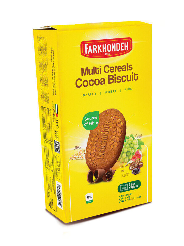 

Farkhondeh Cocoa Biscuit Multi Cereals 215g