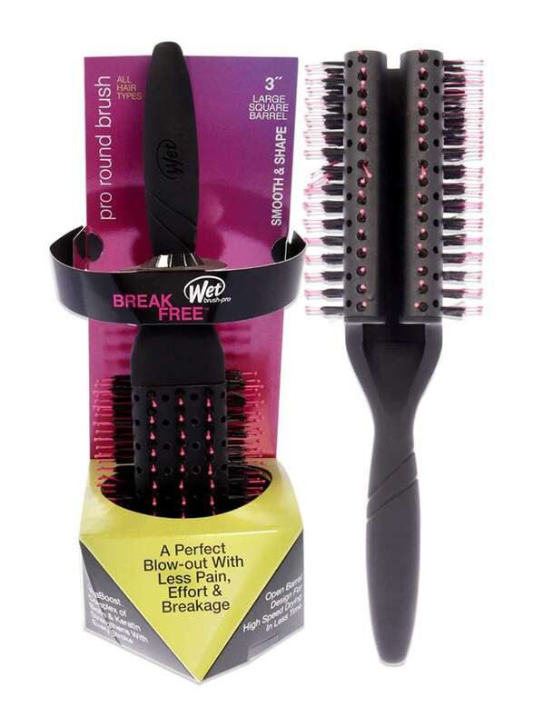 

Wet Brush Fast Dry Round Brush with Large Square Barrel for All Hair Types, 3 Inch