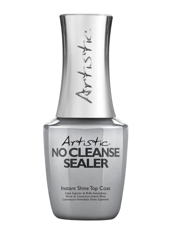 

Artistic Nail Design No Cleanse Sealer Instant Shine Top Coat, 15ml, Silver