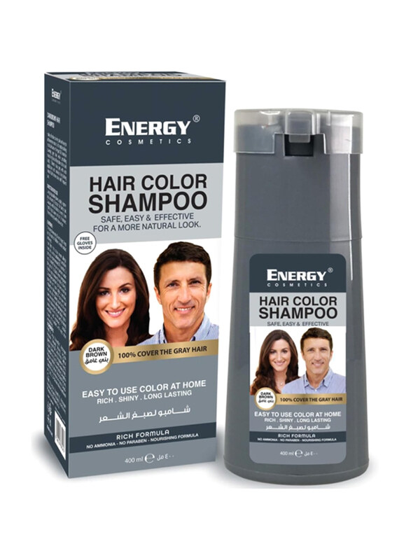 

Energy Cosmetics Hair Colour Shampoo, 400ml, Dark Brown