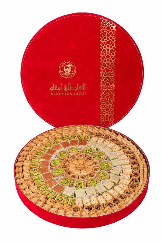 

Al Sultan Oglu Sweets Alsultan Oglu Sweets, Baklawa, Round Velvet Box, 1750 gm