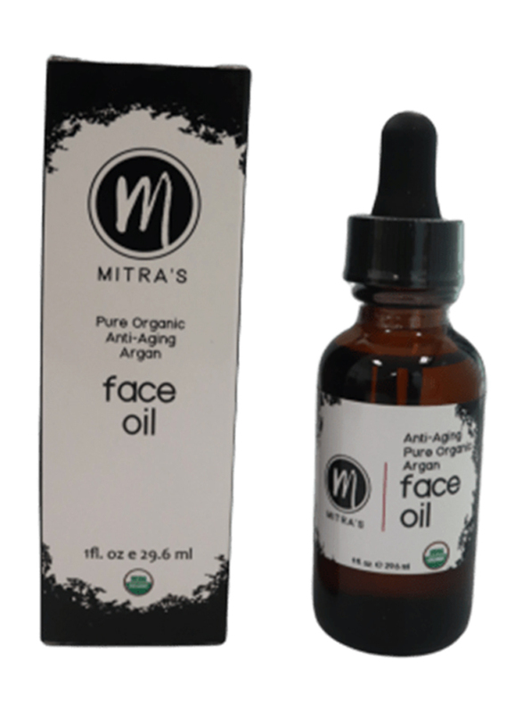 Mitra's Bath & Body Pure Organic Anti-Aging Argan Face Oil, 29.6ml