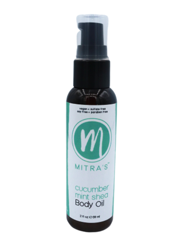 Mitra's Bath & Body Cucumber Mint Shea Body Oil, 59ml