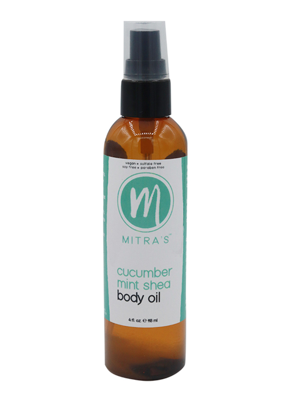 Mitra's Bath & Body Cucumber Mint Shea Body Oil, 118ml