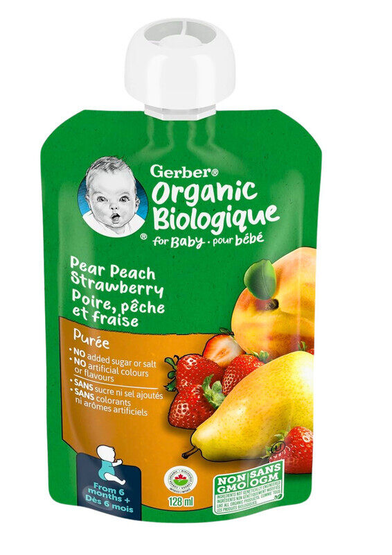 

Gerber Organic - Organic Baby Puree - Pear, Peach & Strawberry 99g
