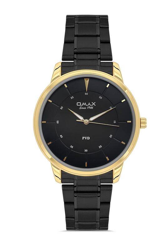 

Omax Original Watches for Men Black Stainless Steel Strap 41mm Gold Round Shape Analog Wrist Watch For Men's 100% Waterproof Business Casual Wear Gift