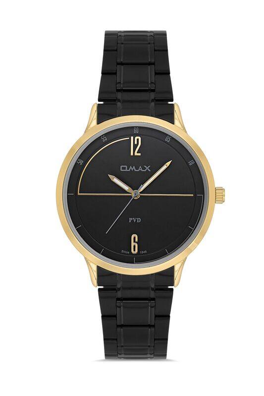 

Omax Original Watches for Men Black Stainless Steel Strap 41mm Gold Round Shape Quartz Analog Wrist Watch 100% Waterproof Business Casual Wear Gifts M