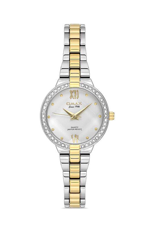 

Omax Original Watches for Women Gold Stainless Steel Classic Strap 31mm White Crystal Round Shape Analog Wrist Watch For Woman 100% Waterproof Busines