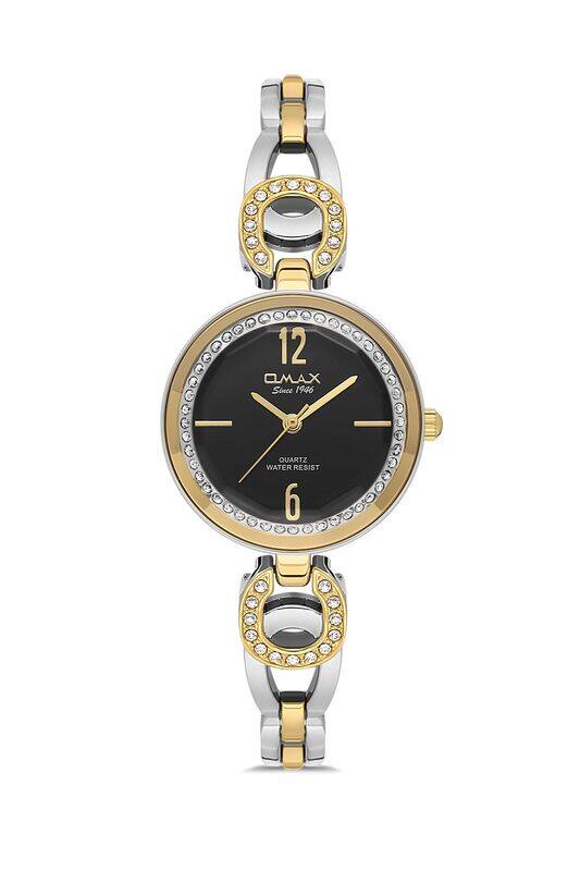 

Omax Original Watches for Women Full Gold Stainless Steel Strap 31mm Crystal Round Shape Analog Wrist Watch For Women's 100% Waterproof Business Casua