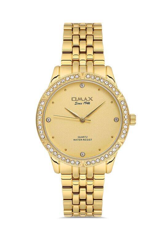 

Omax Original Watches for Women Gold Stainless Strap 31mm White Round Shape Analog Wrist Watch For Women's 100% Waterproof Formal Business Casual Wear