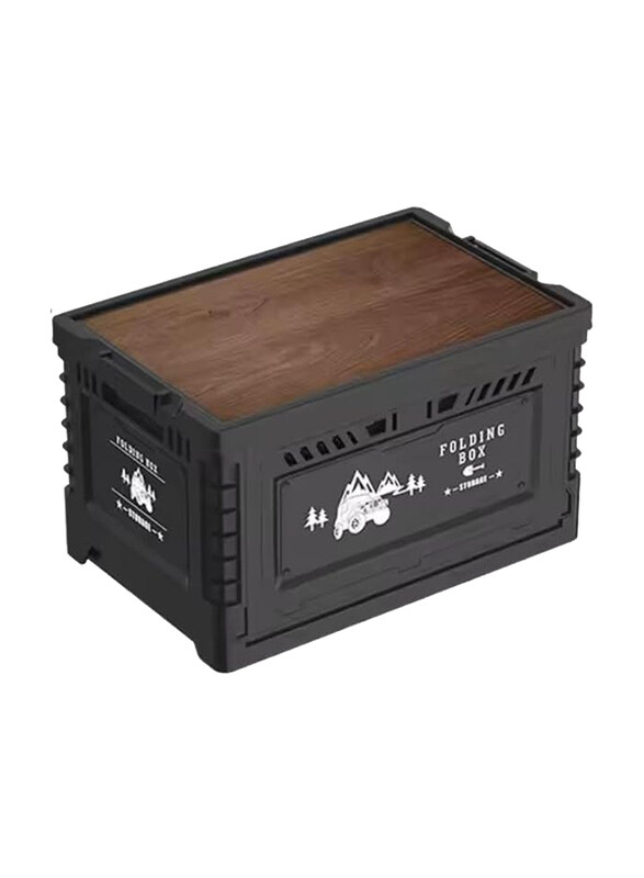 

Manful Outdoor Camping Folding Storage Box with Lids, 60L, Black