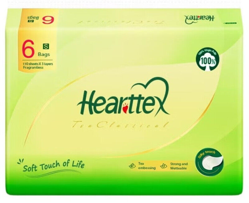 

Hearttex Tea Classical 3 Layers Napkin, 110 sheets, pack of 6