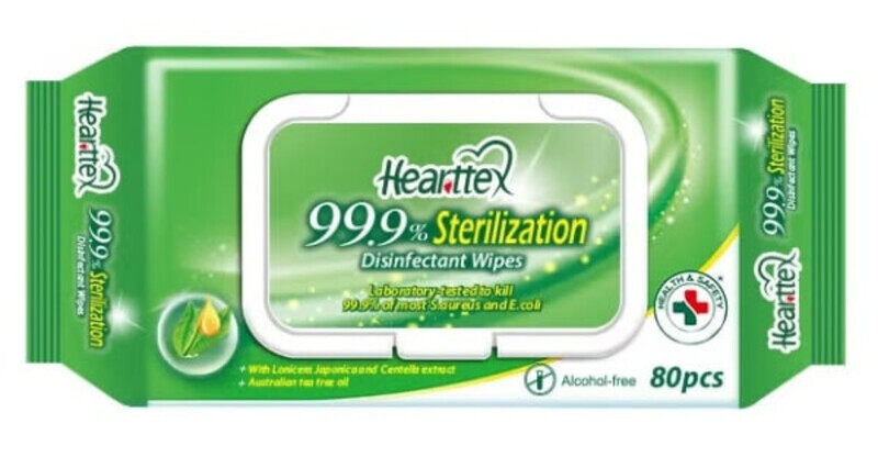

Hearttex 99.9% Sterilization Disinfectant Wipes, 80 Sheets