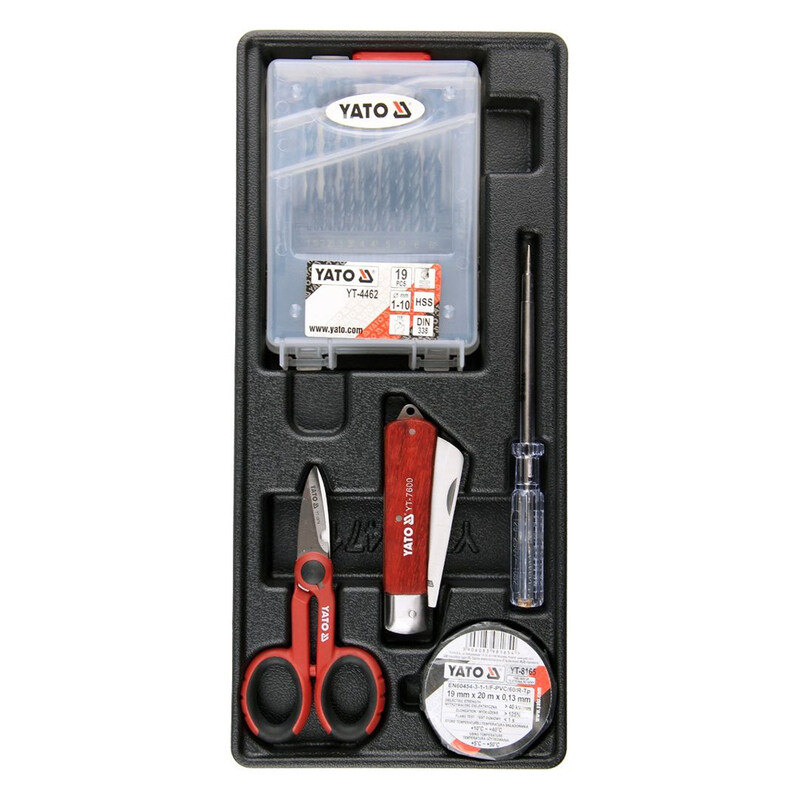 

YATO Drawer Insert With Drill Bits and Electrician Tools 23pcs YT-55471