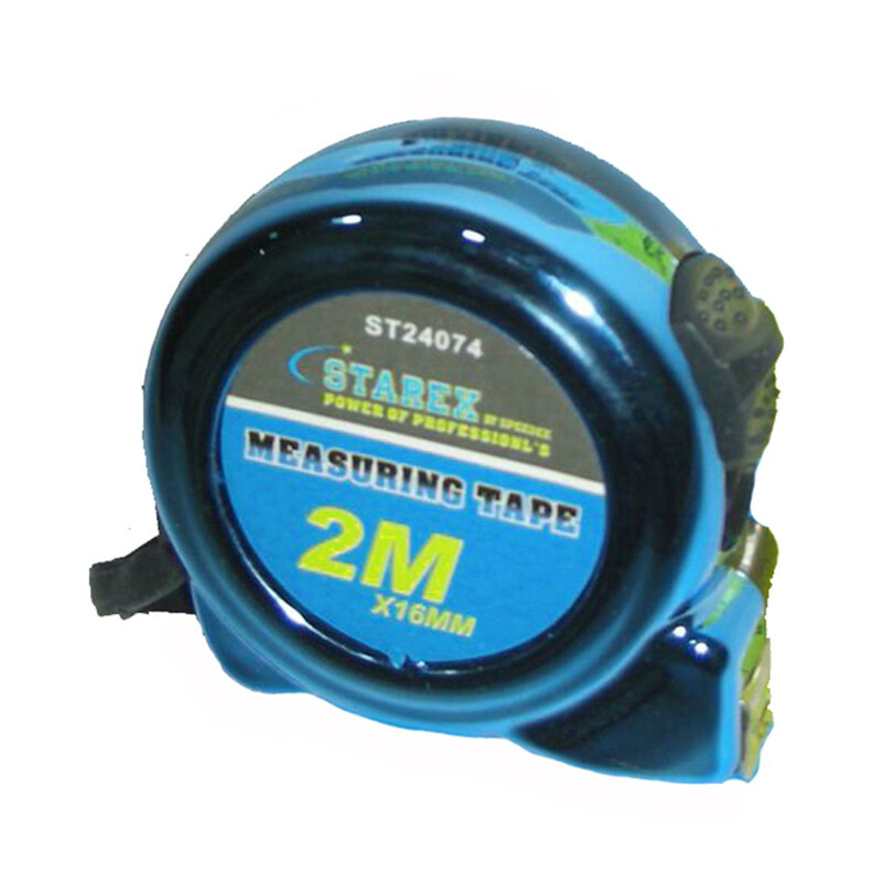 

Starex Measuring Tape 2mx16mm Blue Oxide/Grey Inch/Cms Yellow Blade