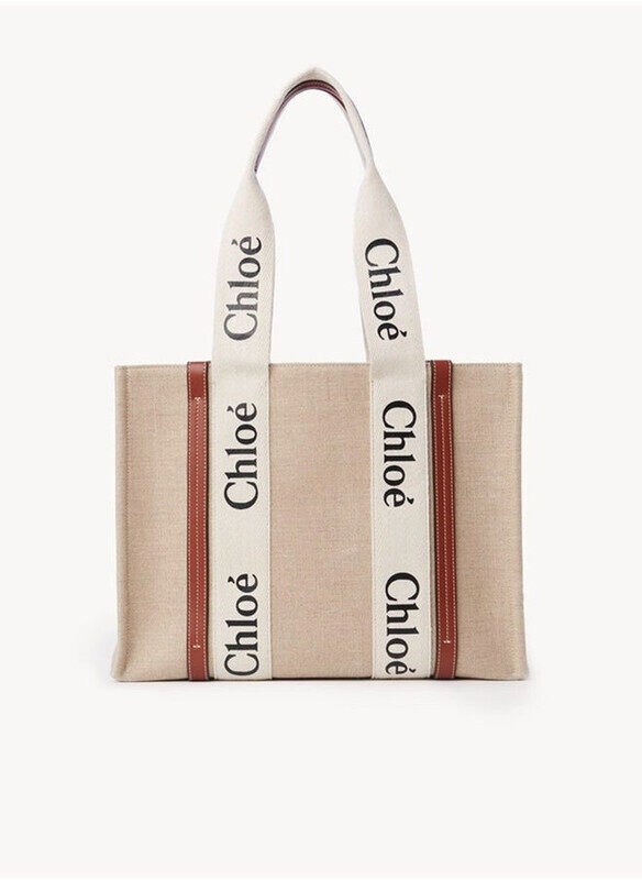 

Chloé Woody Tote Bag in Linen Medium