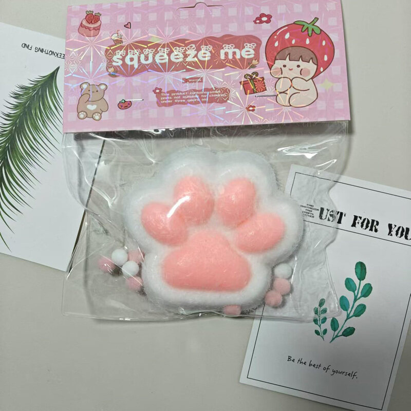 

Thriftpro Giant Paw Squishy for Kids and Adults, White/Pink, Ages 2+