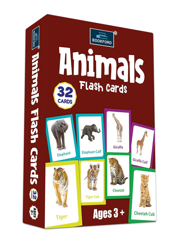

Bookford 32-Piece Animals Flash Cards, Multicolour
