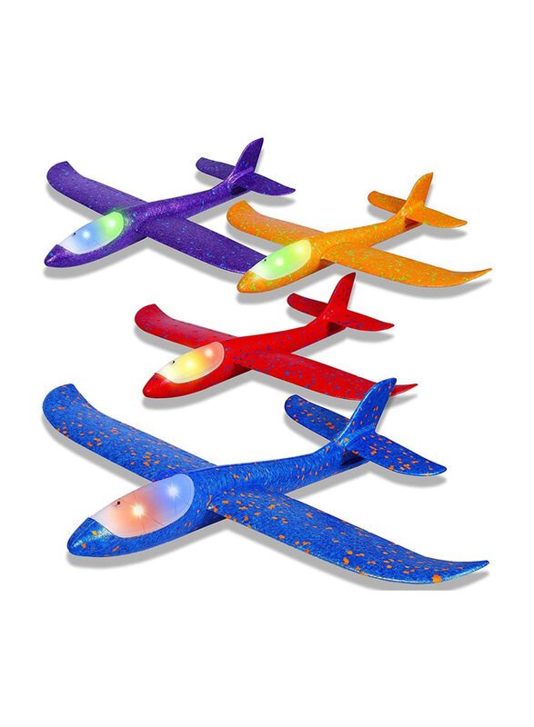 

Generic Throwing Foam Flying Plane with LED Light, 4 Pieces, Ages 3+