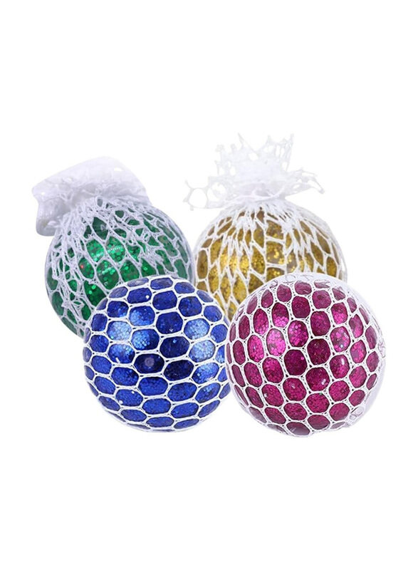 

Generic Fancy Glitter Sparkling Squishy Mesh Ball, 4 Pieces, Assorted Colour