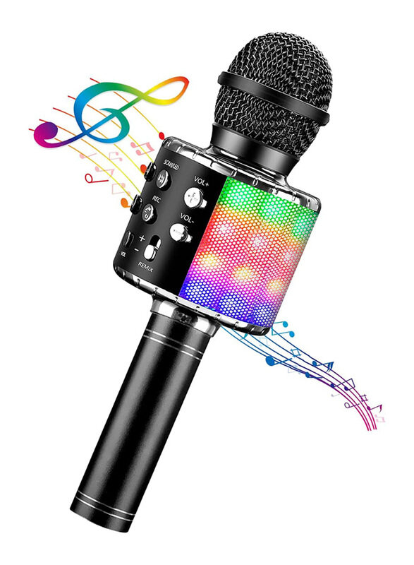 

Generic Portable Karaoke Wireless Microphone with LED Lights, Ages 5+