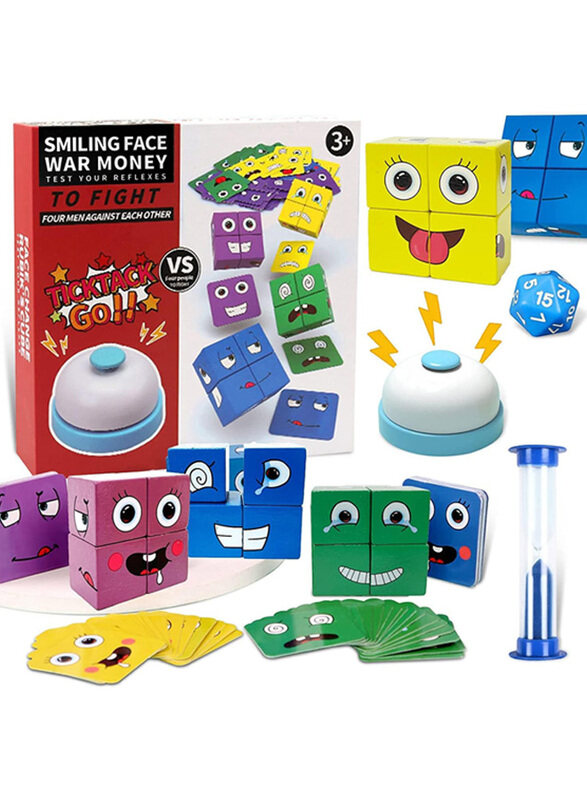 

Generic Wooden Expressions Matching Block Puzzles Building Cubes Game, Ages 3+