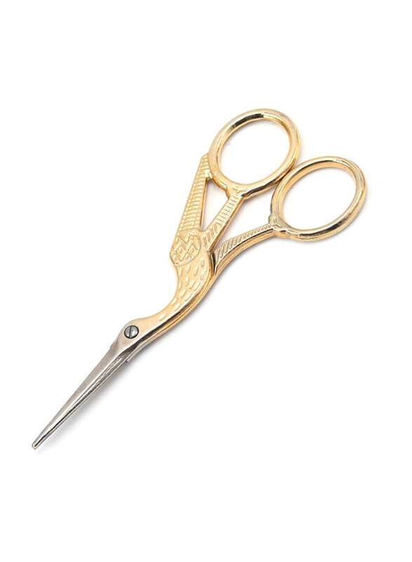 

Uacen 11.5 cm Stainless Steel Sharp Tip Classic Stork Scissors, Silver/Gold