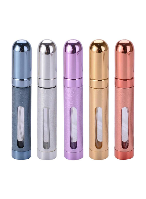 

Generic 12ml Portable Travel Perfume Atomiser Bottle, 5 Piece, Multicolour