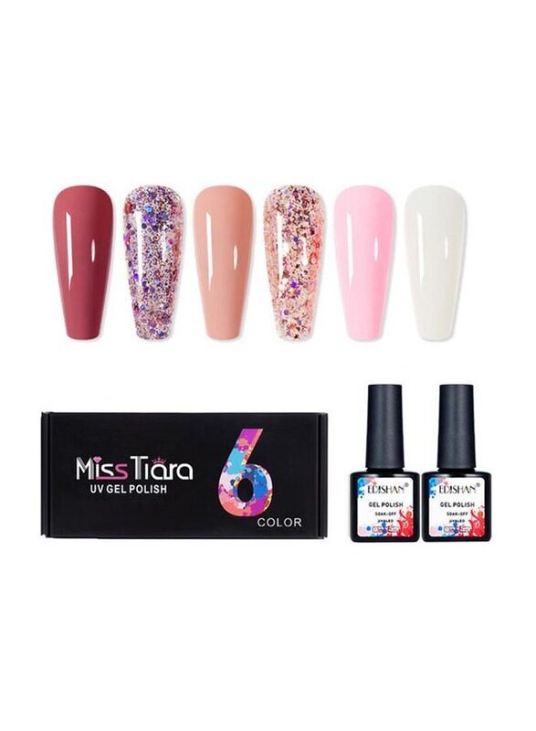 

Misstiara UV & LED Nail Gel Polish Set, A04, 6 Pieces, Multicolour