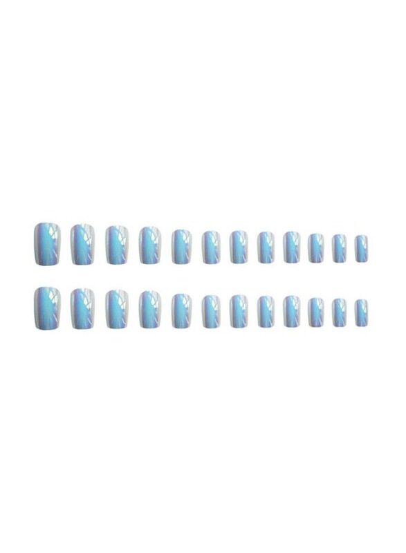 

Misstiara Wearable Fake Nails Set, 24 Pieces, Light Blue