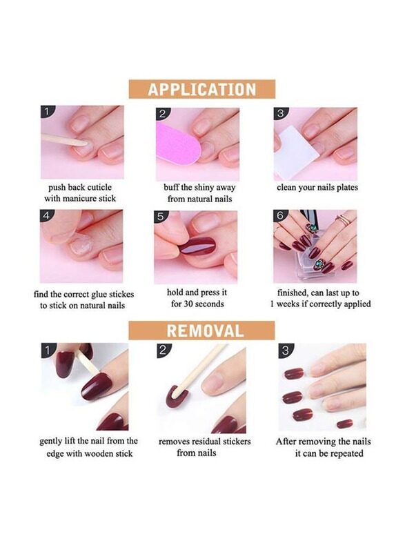 

Generic 8-Piece Nail Art Water Transfer Tips With Nail Glue, Multicolour