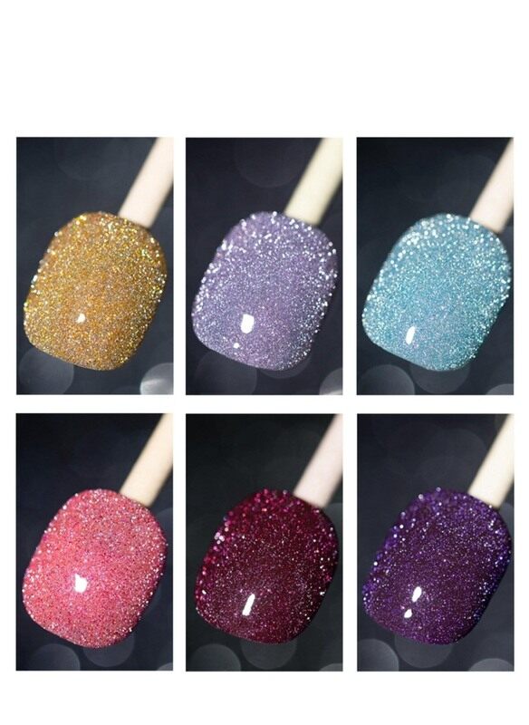 

Misstiara UV & LED Sparkly Glitter Nail Polish Gel Set, A30, 6 Pieces, Multicolour