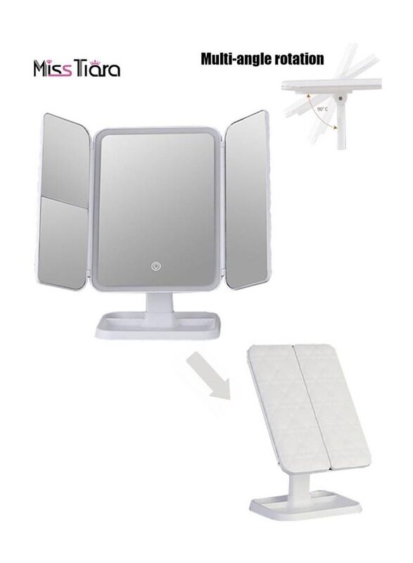 

Misstiara LED Light Touch Screen Makeup Mirror, White