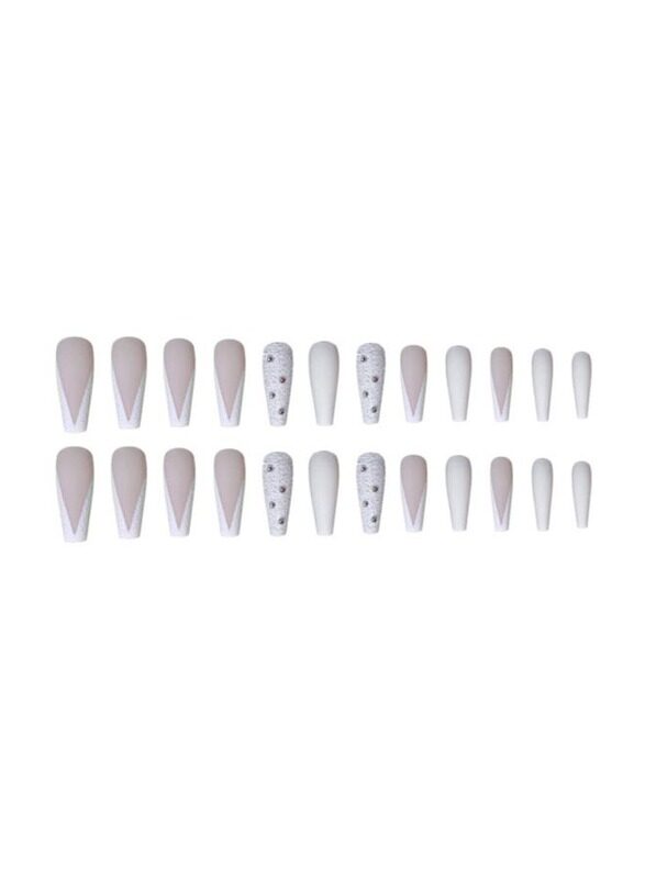 

Misstiara 24-Piece Wearable Long Fake Nails Set, Multicolour