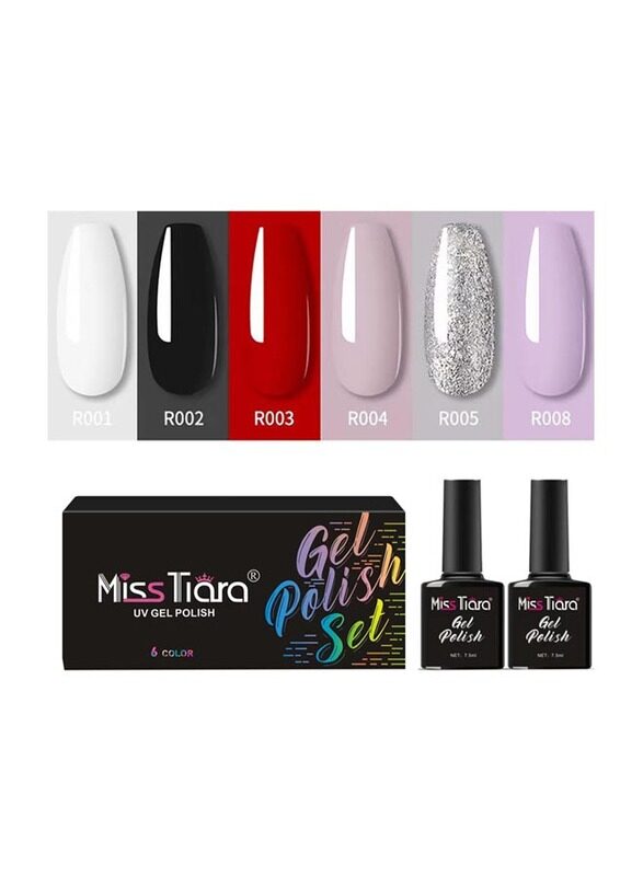 

Misstiara DIY UV & LED Gel Nail Polish Set, 6 Pieces, Multicolour