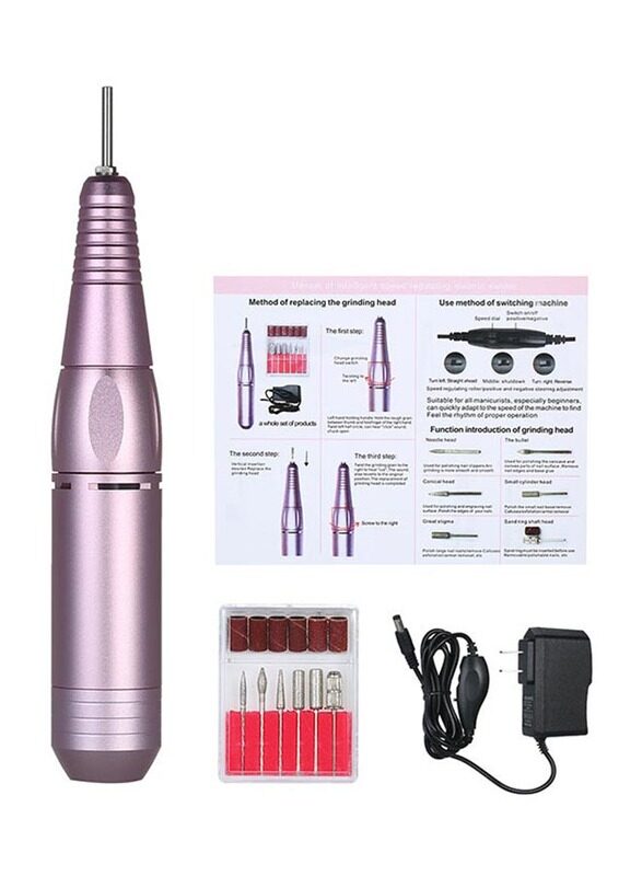 

Generic Professional Electric Nail Drill Machine Kit, Pink