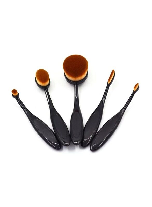 

Misstiara Makeup Brush Set, 5-Piece, Black/Brown