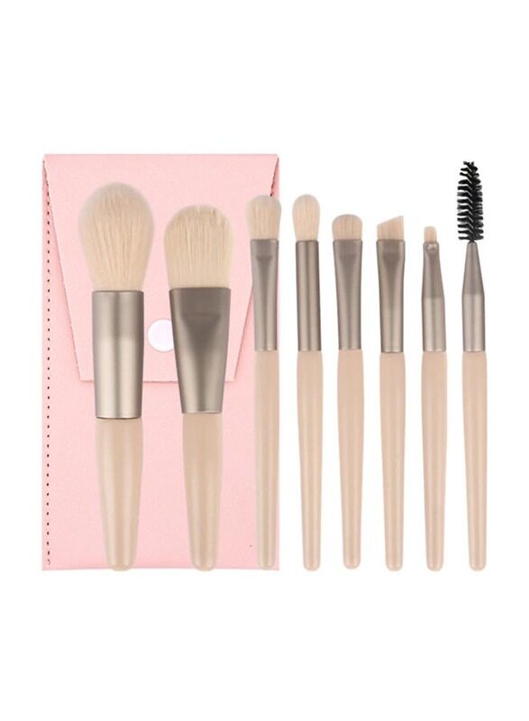 

Misstiara Professional Makeup Brush Set with Bag, 8 Piece, Pink