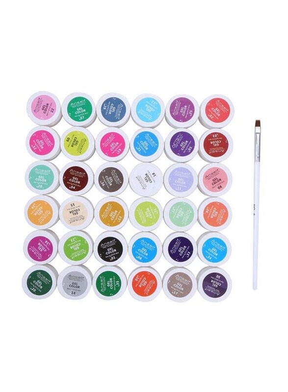 

Anself UV Gel Nail Art with Brush, 37 Pieces, Multicolour
