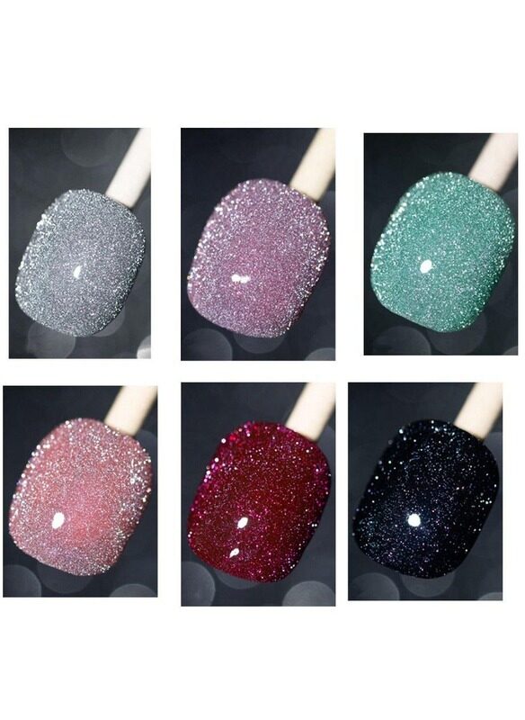 

Misstiara UV & LED Glitter Nail Gel Polish Set, A28, 6 Pieces, Multicolour