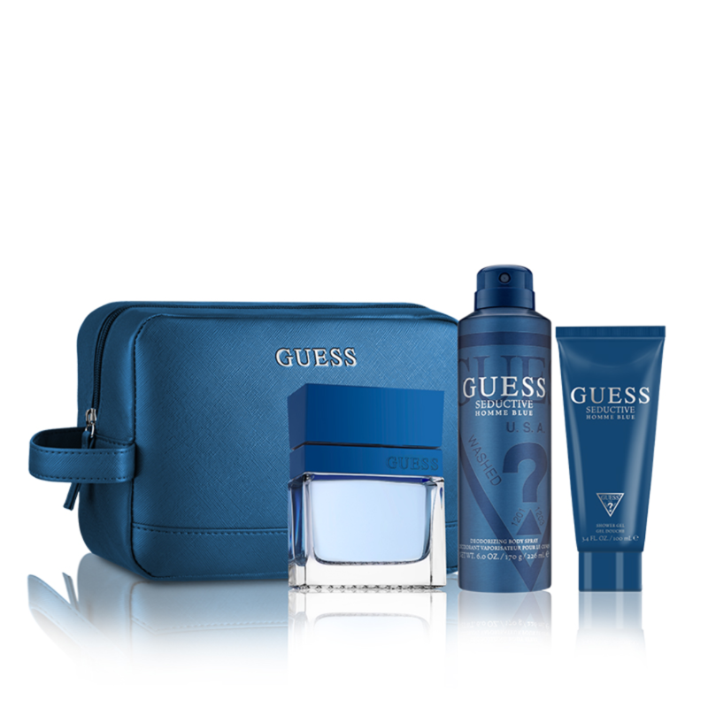 

Guess Seductive Blue Homme Eau De Toilette 100Ml + Bag Set