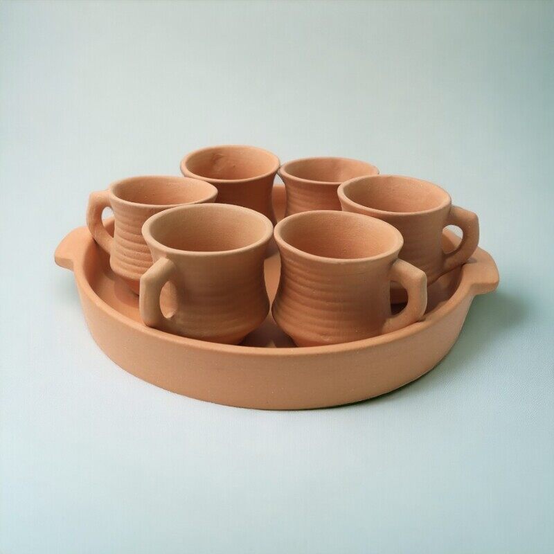 

ARK Naturals Unglazed Clay Cups with Tray Set of 7