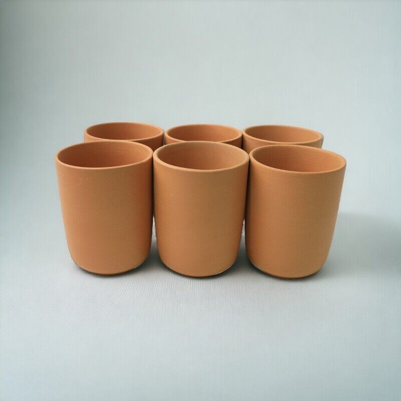 

ARK Naturals ARK Terrapura Pure Clay Handmade Organic Clay Glasses Set of 6 Pieces. Eco Friendly Glasses. pH Balanced Alkaline Water for Home and Office Use. 300 m