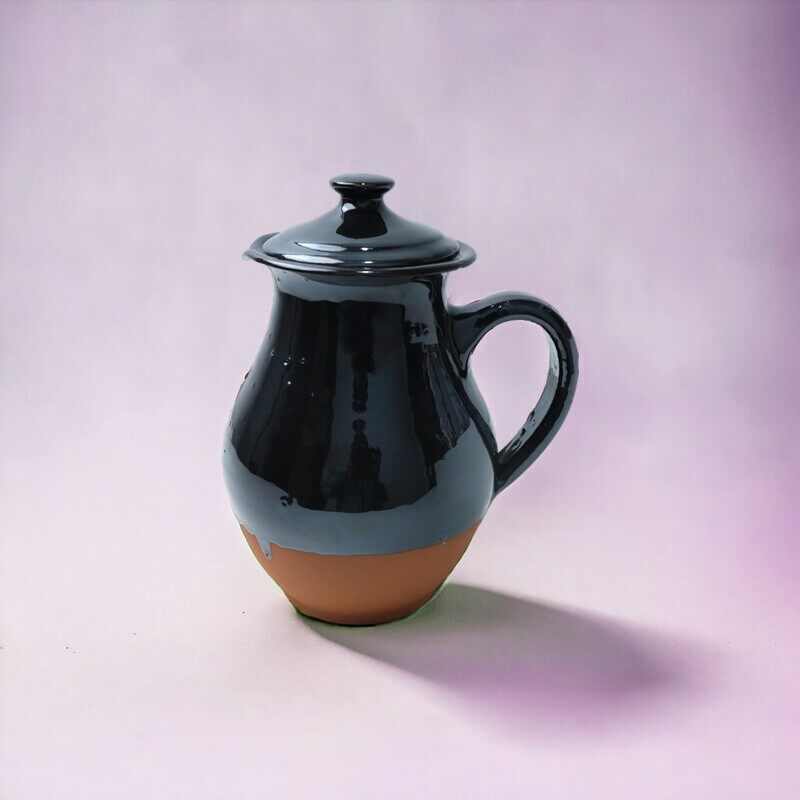 

ARK Naturals ARK Dirtique 1L Black Clay Pitcher Handcrafted Terracotta Jug with Sleek Design, Ideal for Serving.