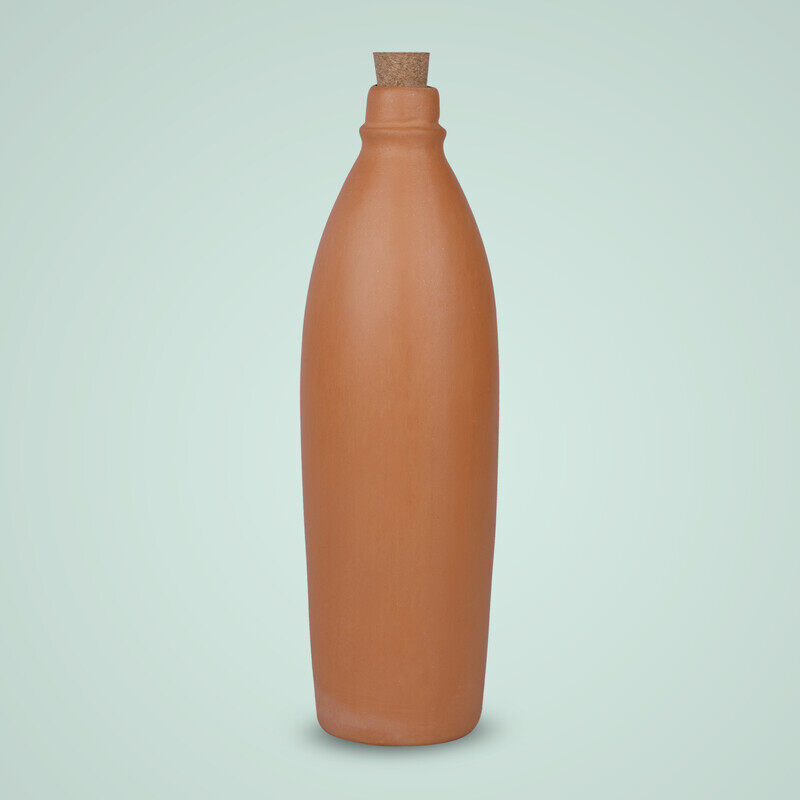 

ARK Naturals 1100 ml Unglazed Handmade Terracotta Bottle with Cork. 1100 ml Capacity. Self Cooling Organic and Natural. Eco Friendly