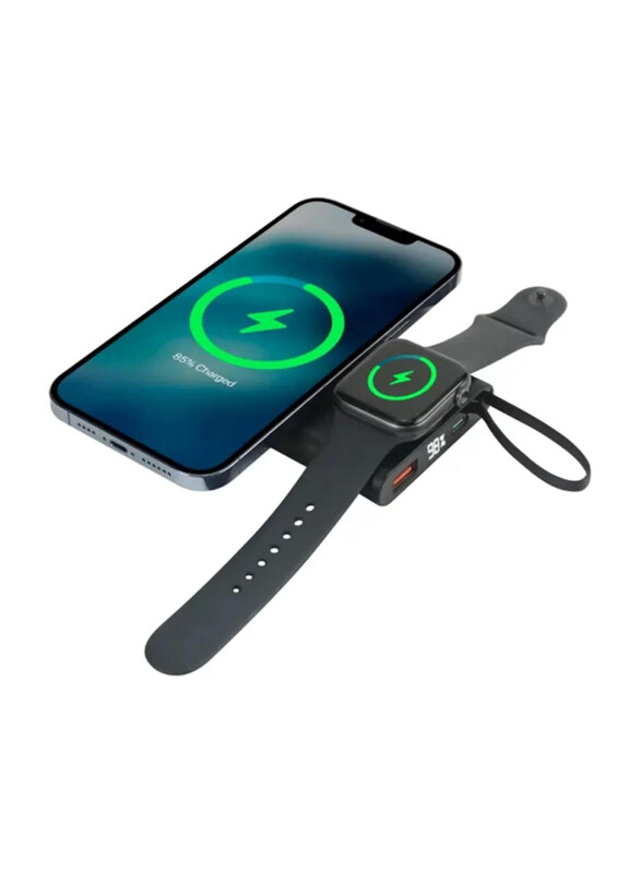 

Dadu 10000mAh Magnetic Fast Wireless Charging Powerbank, 15W with iWatch Charger, Black