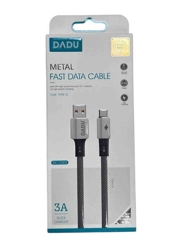 

Dadu 1-Meter 3A Fast Charging USB Type-C Data Cable, USB Type-C to USB Type A for Smartphones/Tablets, Multicolour