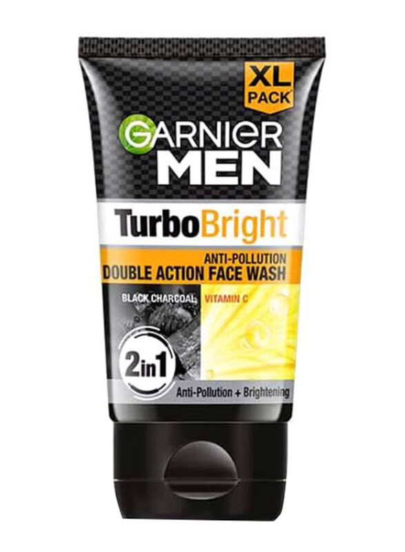 

Garnier Men Turbo Bright Double Action Charcoal Face Wash, 150gm