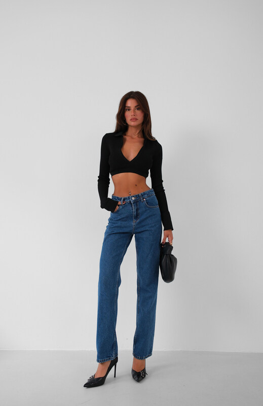 

Black Fashion High Waist Skinny Leg Jeans for Women, L, Blue