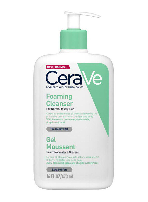 

Cerave Foaming Cleanser for Normal To Oily Skin With Hyaluronic Acid, 473ml